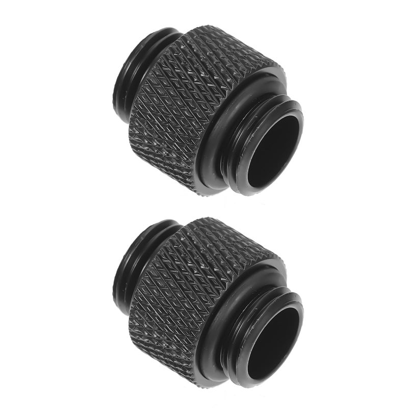 2 Pack G1 4 Male To Male Water Cooling Extender Connector With Sealed Ring Black - Image 2