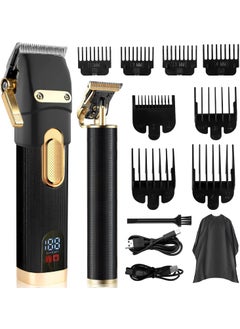 WAIKIL Hair Clippers for Men  Cordless Grooming Kit Professional Barber Clippers with LED DisplayRechargeable Beard TrimmerGifts for MenBlack 