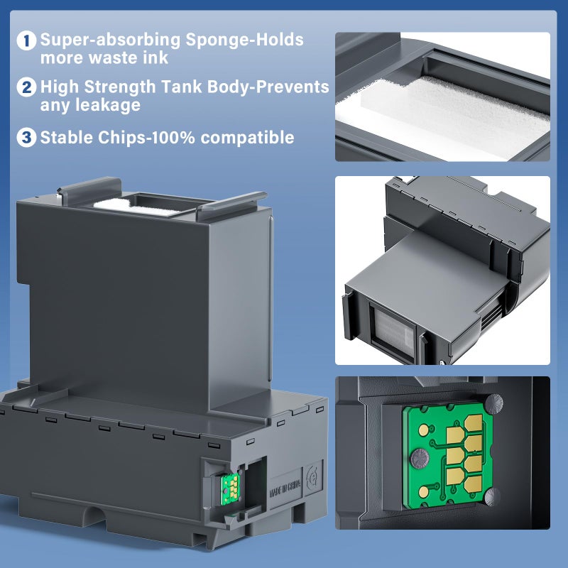 Osinkjet T04D1 Maintenance Box Compatible for ET-15000 ET-3760 ET-4750 ET-3750 ET-4760, T04D100 Ink Maintenance Box T04D1 for ET-3850 ET-4850 ET-3710 ET-5150 ET-3830 ET-M1000, TO4D1/ T04D100/ 04D1/ EWMB2 - Image 3