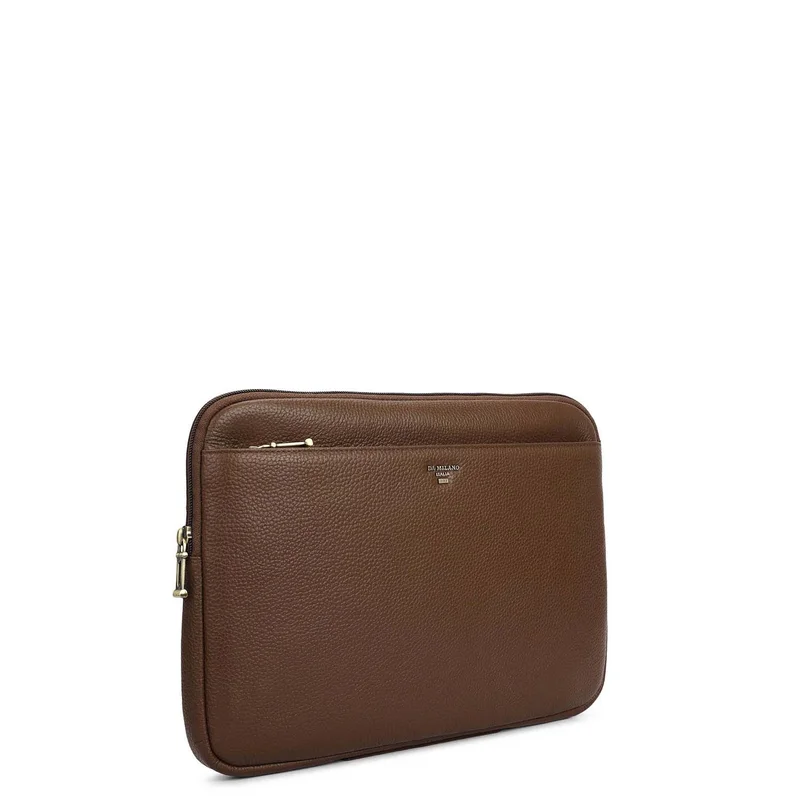 Da Milano  Wax Leather Laptop Sleeve - Mocha  | Best Price UAE