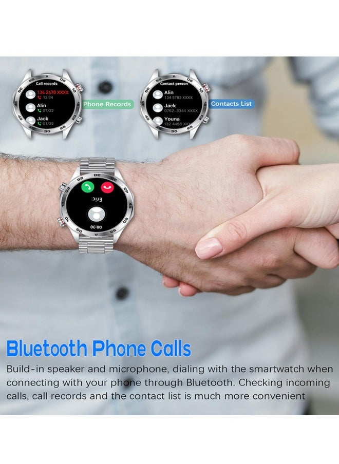 RollsTimi  - Men's Bluetooth Smartwatch, 1.52 Inch Full Screen Touch, Sleep Heart Rate Monitoring And Sports Waterproof, Support Multiple Sports Modes And Multiple Language Settings, I118 Silver - Image 1