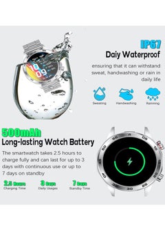 RollsTimi  Men's Bluetooth Smartwatch, 1.52 Inch Full Screen Touch, Sleep Heart Rate Monitoring And Sports Waterproof, Support Multiple Sports Modes And Multiple Language Settings, I118 Silver  - Image 3