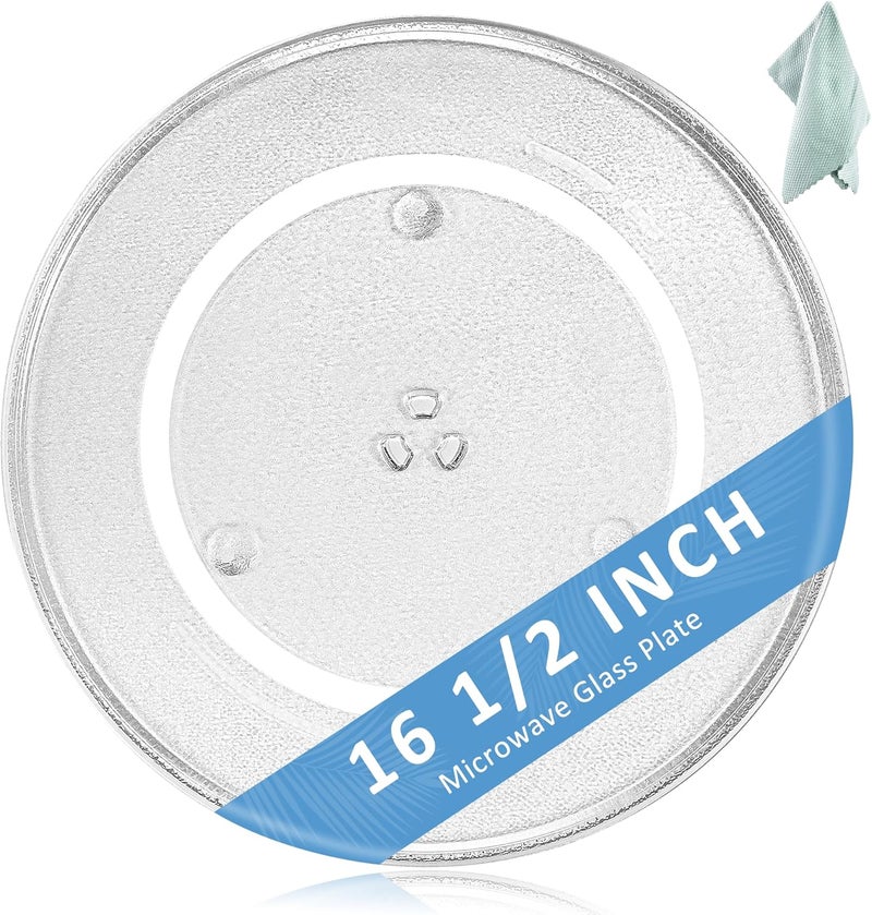 Fetechmate 16.5" Microwave Glass Plate Compatible with Pana.sonic G.E Microwaves WB48X10046 Turntable Plate Replace F06014M00AP WB48X29704 5304519348 WPW10510836 Fit for Frigi-daire Whi-rlpool by - Image 1