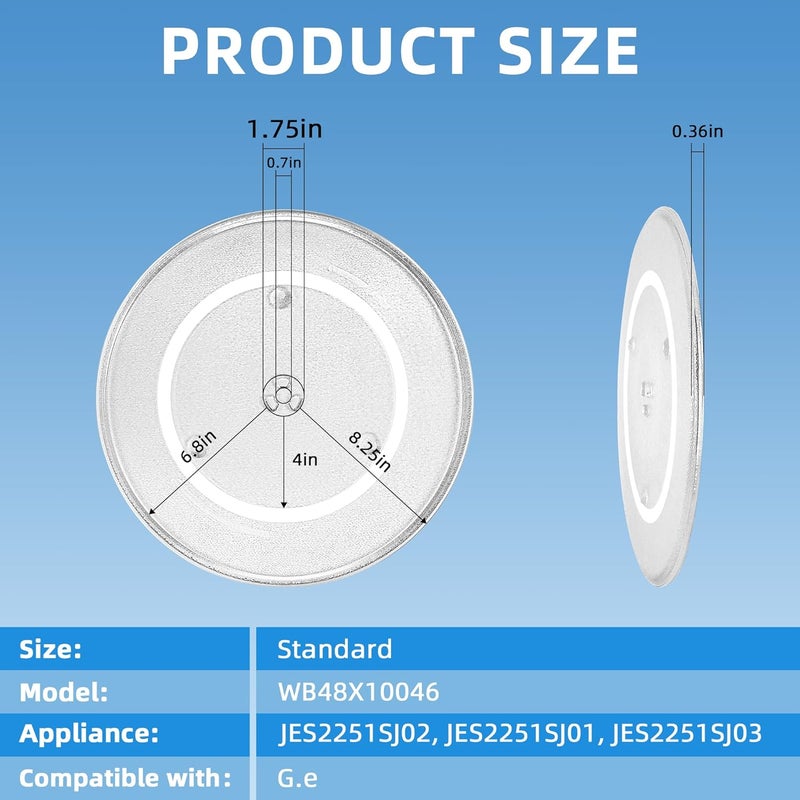 Fetechmate 16.5" Microwave Glass Plate Compatible with Pana.sonic G.E Microwaves WB48X10046 Turntable Plate Replace F06014M00AP WB48X29704 5304519348 WPW10510836 Fit for Frigi-daire Whi-rlpool by - Image 2