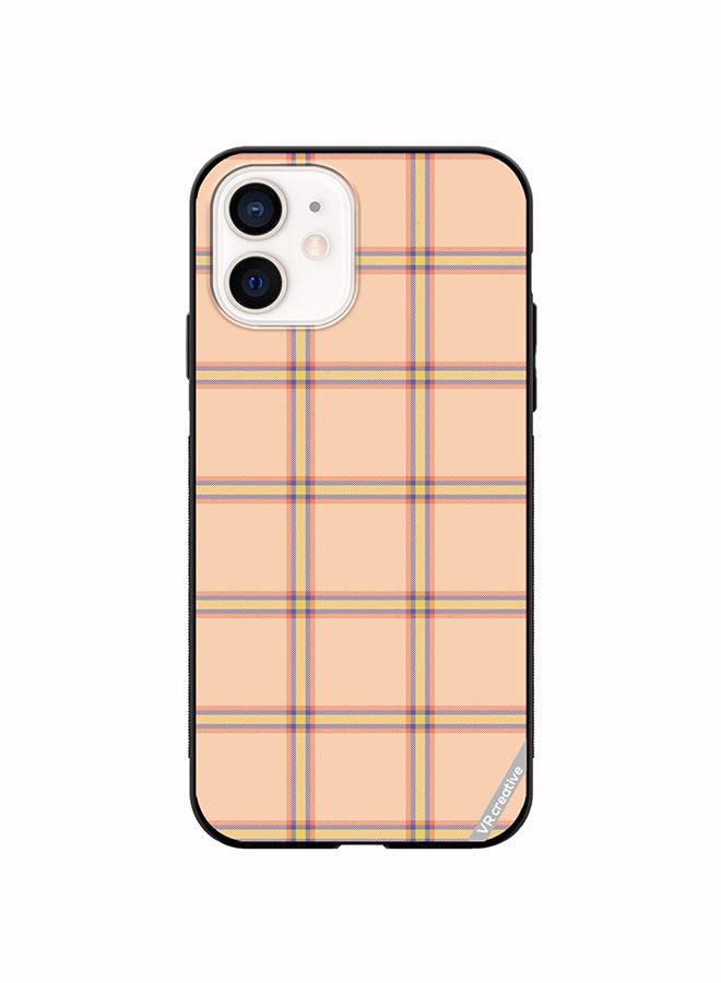VR CREATIVE Protective Case Cover For Apple iPhone 12 mini Check Seamless Pattern In Beige Vector Design Multicolour - Image 1