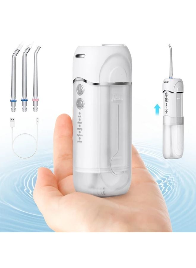 White Cordless Water Flosser Portable Oral Irrigator 5 Modes 4 Jets Teeth Cleaner For Braces Bridges Care - Image 2