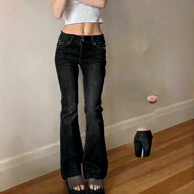 Women's Stretch Slim Flare Denim Pants - Image 4