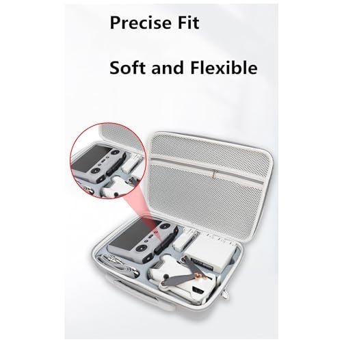 GetZget Nylon Carrying Case Bag For Dji Mini 4 Pro & Accessories - Compact Travel Protection Case (Grey) - Image 5