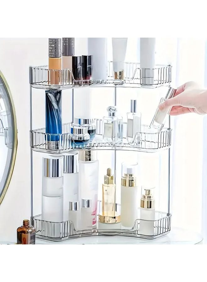 Large Transparent Acrylic Corner Shelf Multi Tier Organizer for Bathroom Vanity Kitchen - Image 1