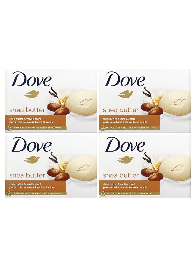 Dove, Beauty Bar Soap, Shea Butter &  Vanilla, 2 Bars, 3.75 oz (106 g) Each - Image 1