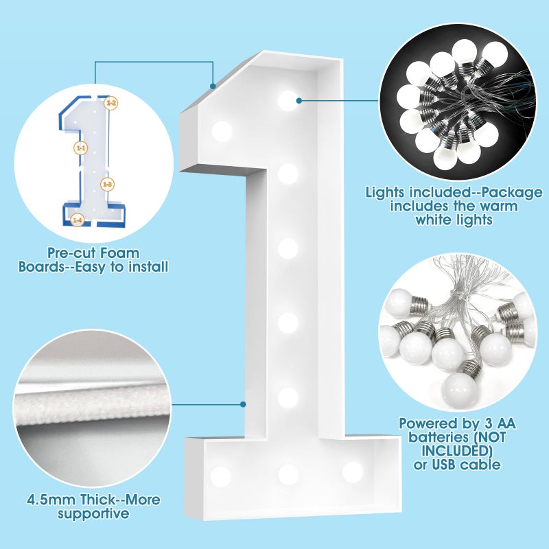 Ledido 4FT Marquee Light Up Letters A, Easy to Assemble Cool White Marquee Letters 4 Feet Tall for Indoor & Outdoor Events, Large Lighted Letter for Birthday Graduation Baby Shower Party Decorations - Image 5