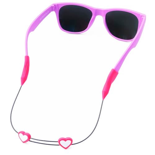 Pilotfish Basics Glasses Strap, No Tail Eyeglass Holder Adjustable Kids Glasses Strap, Anti Slip Sports Glasses Holder Ultra Comfort Sunglasses Eyeglasses Strap for Boys and Girls (Heart, 12 Inch) - Image 1