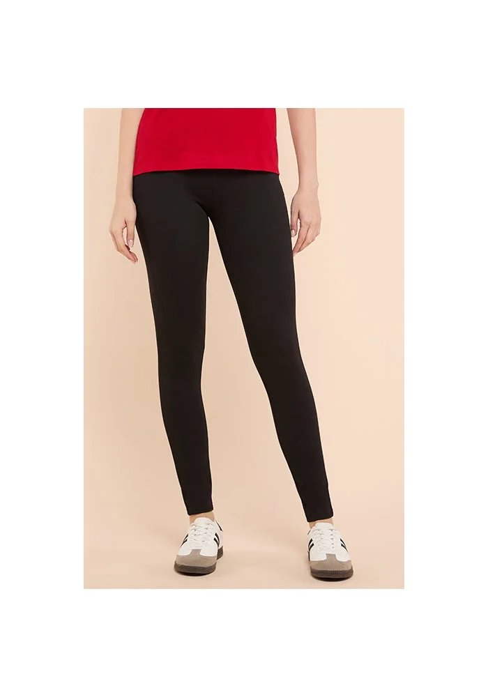 أر أند بي Solid Jeggings with Elastic Waist