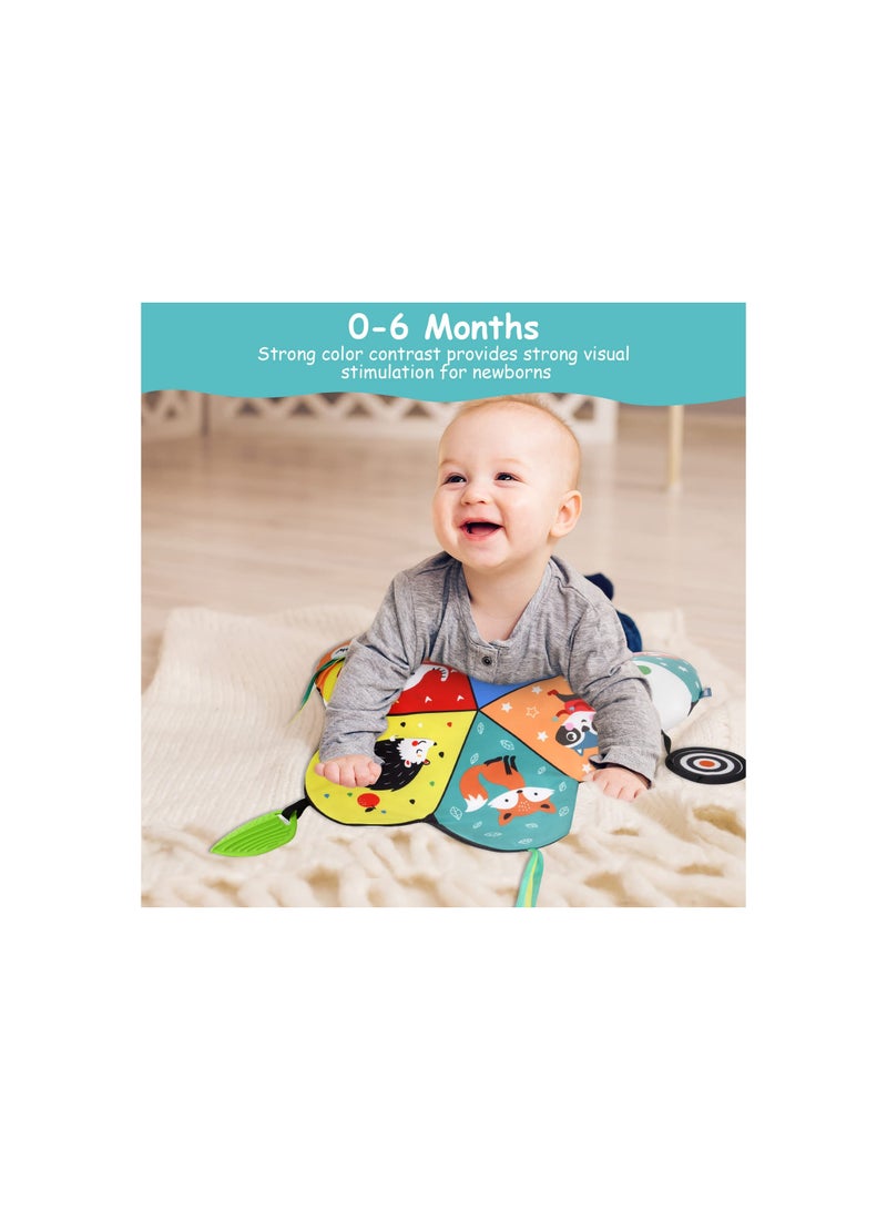 SOLARAE High Contrast Baby Tummy Time Pillow with Detachable Support, Mirror, Teethers, and Soft Plush Toys - Ideal for Infant Discovery and Development. Perfect for Engaging Tummy Time Activities! - Image 3