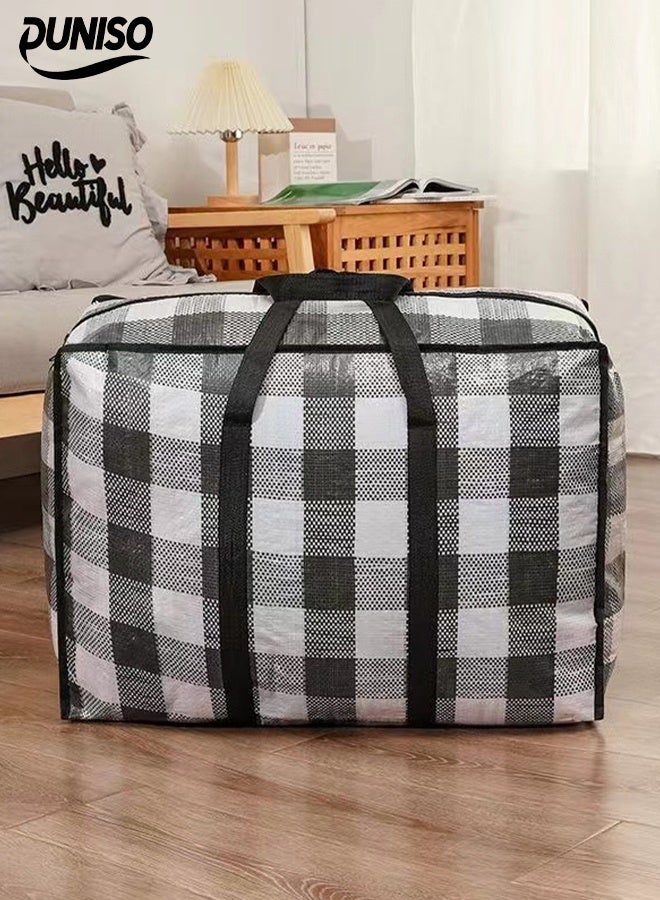 DUNISO 3Pcs Storage Bags，Moving Bags with Strong Zippers & Carrying Handles, Large Heavy Duty Nylon Organizer Bags，Space Saving,Portable and Foldable，Dustproof Suitable for Camping, Moving, Traveling, Business Travel，58*42*24cm - Image 2