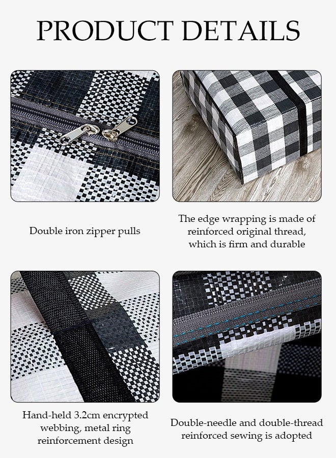 DUNISO 3Pcs Storage Bags，Moving Bags with Strong Zippers & Carrying Handles, Large Heavy Duty Nylon Organizer Bags，Space Saving,Portable and Foldable，Dustproof Suitable for Camping, Moving, Traveling, Business Travel，58*42*24cm - Image 4