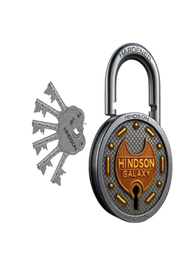 Hindson Galaxy Heavy Duty Padlock with 6 Keys for Home, Office & Gate - Pack of 1 - Image 1