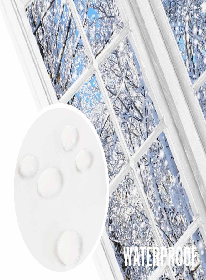 Funnytree 72" x 72" Winter Window Shower Curtain Set with 12 Hooks Christmas Snowy Scenery Forest Nature Bathroom Waterproof Bathtub Home Decor - Image 3