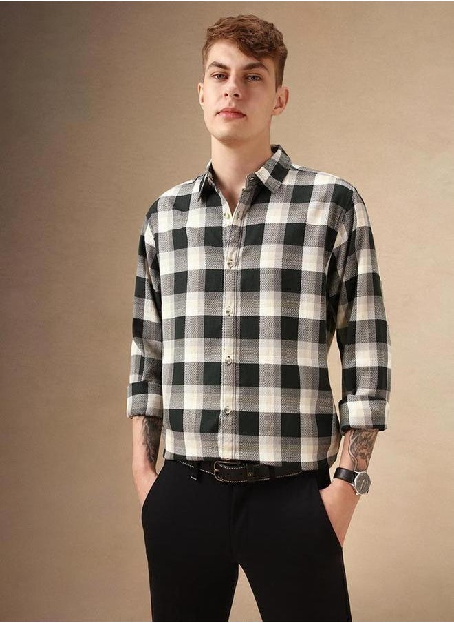 Dennis Lingo Checked Buffalo Checks Relaxed Fit Cotton Casual Shirt by Styli  - Image 4