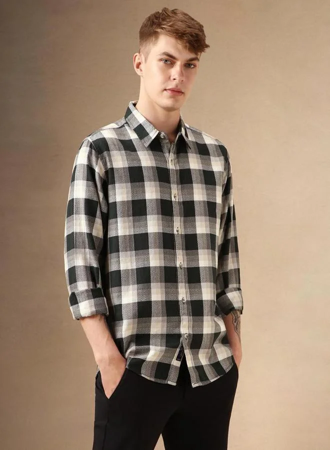 Dennis Lingo Dennis Lingo Checked Buffalo Checks Relaxed Fit Cotton Casual Shirt