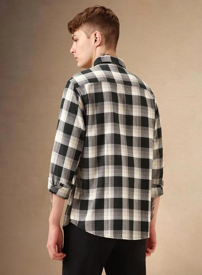Dennis Lingo Dennis Lingo Checked Buffalo Checks Relaxed Fit Cotton Casual Shirt