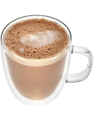 Gmark Large Coffee Mugs Set of 2 (12 oz, 350 ml), Double Wall Tumbler Glass Cup, Insulated Coffee Cups for Tea, Latte, - Image 1