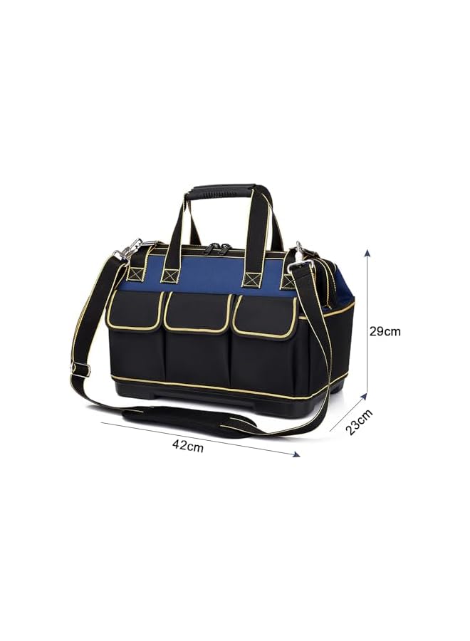 PROMASS Oxford Cloth Tools Storage Bag, Waterproof Tool Bag Organizer, Wide Mouth Tool Tote Bag, Heavy Duty Tool Storage Bag, Organiser for Hand/Power Tools with Shoulder Strap, Large Capacity, Waterproof  - Image 2