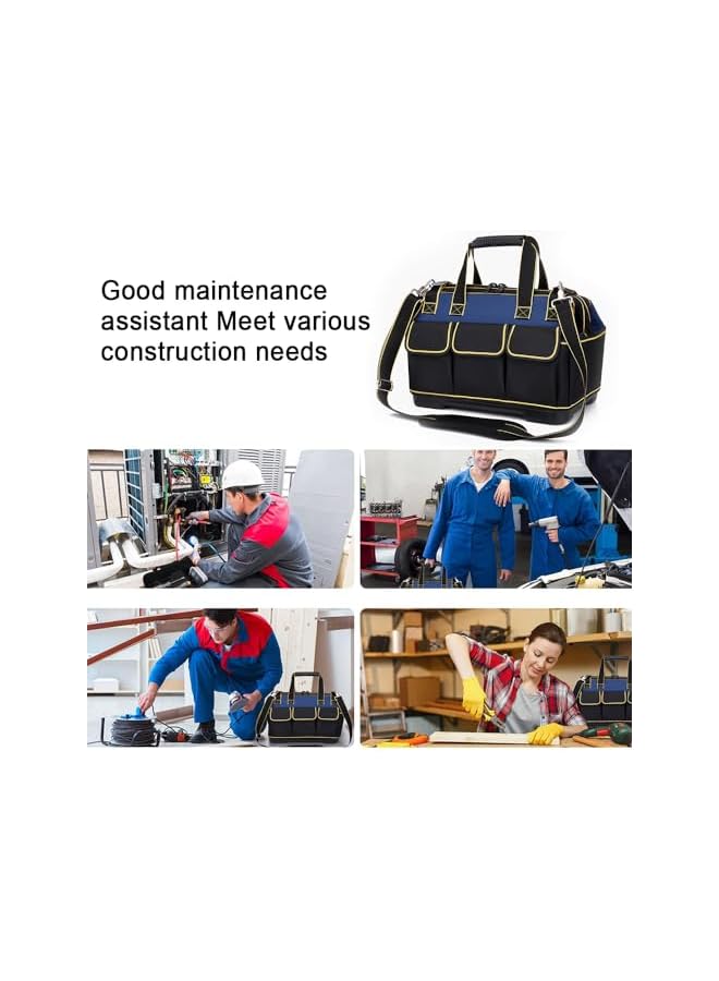 PROMASS Oxford Cloth Tools Storage Bag, Waterproof Tool Bag Organizer, Wide Mouth Tool Tote Bag, Heavy Duty Tool Storage Bag, Organiser for Hand/Power Tools with Shoulder Strap, Large Capacity, Waterproof  - Image 4