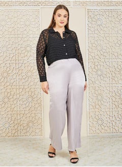 Styli Jacquard Print Wide Leg Pants  - Image 2