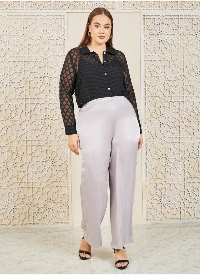 Styli Jacquard Print Wide Leg Pants  - Image 2