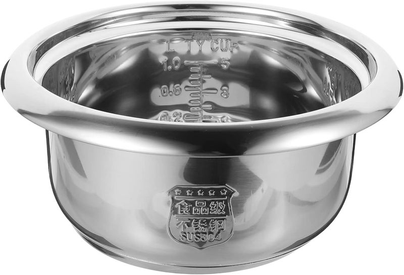 woobles Rice Cooker Stainless Steel Inner Pot Cooker Inner Pot Large Capacity Rice Cooker Pot Round Cake Baking Pot Multi-use Rice Pot Rice for Home Stainless Steel Cookware Silver 23X23X10CM - Image 1