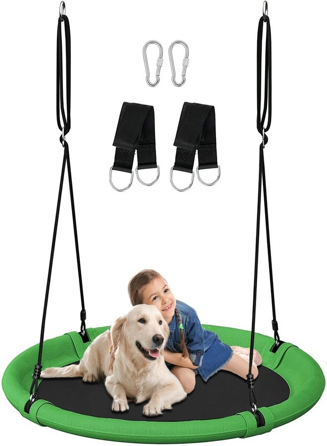 Mokeyder 40 Inch Saucer Tree Swing Set for Kids & Adults, Adjustable Swing Sets for Backyard or Outdoor Playground, Green & Black, 1 Pack - Image 1