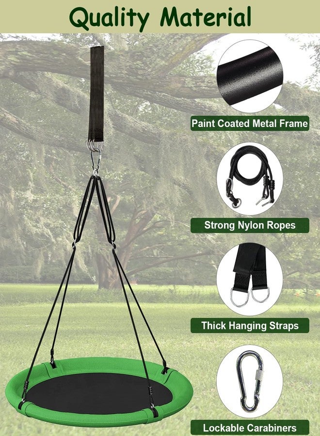 Mokeyder 40 Inch Saucer Tree Swing Set for Kids & Adults, Adjustable Swing Sets for Backyard or Outdoor Playground, Green & Black, 1 Pack - Image 3