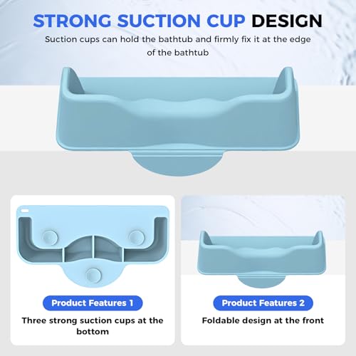 Owiooll Portable Hair Wash Basin for Kids and Teens,Tear-Free Shampoo Bowl with Neck Support for Sink or Bathtub,Stress-Free Hair Washing (Blue) - Image 4