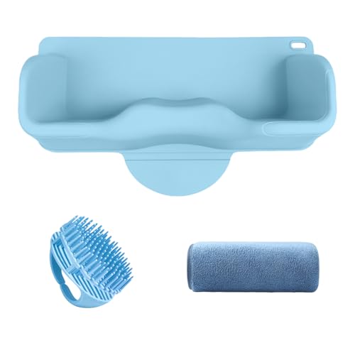Owiooll Portable Hair Wash Basin for Kids and Teens,Tear-Free Shampoo Bowl with Neck Support for Sink or Bathtub,Stress-Free Hair Washing (Blue) - Image 1