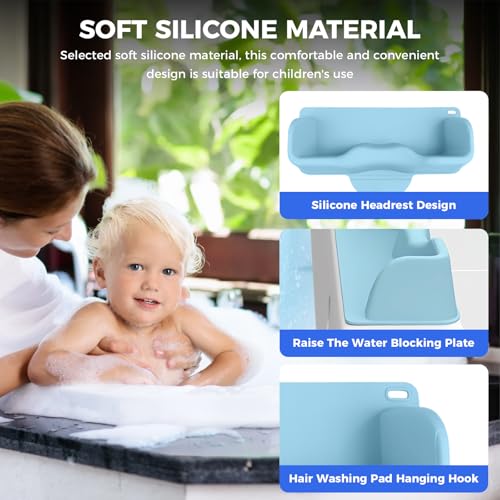 Owiooll Portable Hair Wash Basin for Kids and Teens,Tear-Free Shampoo Bowl with Neck Support for Sink or Bathtub,Stress-Free Hair Washing (Blue) - Image 5