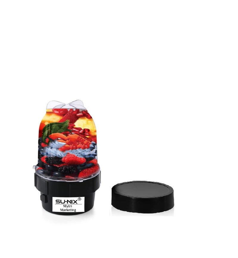 Sumix Bullet Jar for Mixer Grinder Small Set of 1 350 ML ABS Transparent Juicer Jar Black NMA77 - Image 1
