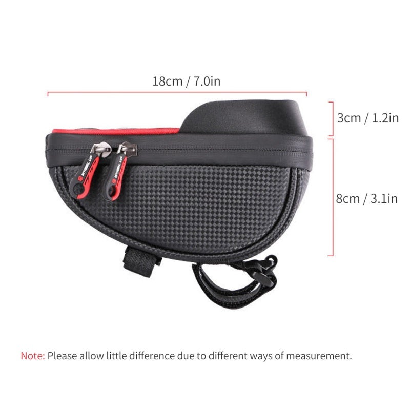 wheel up Bike Handlebar Bag: Black TPU Sensitive Touchscreen Pouch - Tear Water Repellent Shell Roomy Storage for Cycling Trips - Image 5
