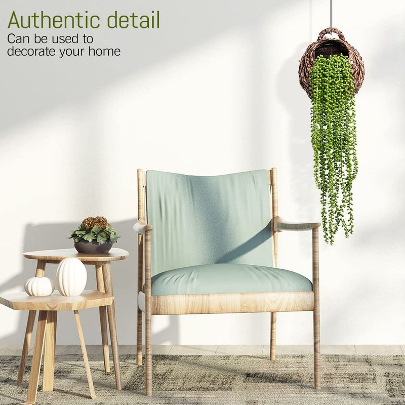 dallisten 6 Pcs Artificial Succulents Hanging Plants, Fake String of Pearls Greenery Plants, Decoration for Wall, Home, Backdrop, Garden, Indoor and Outdoor - Image 5