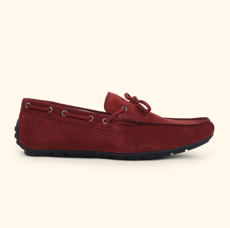 YOHO Lofos Men 006 | Suede Slip-On Loafers | Stylish, Flexible Shoes with Footpharma Footbed | Comfortable Party, Office & Casual Footwear | Maroon - UK 7 - Image 3