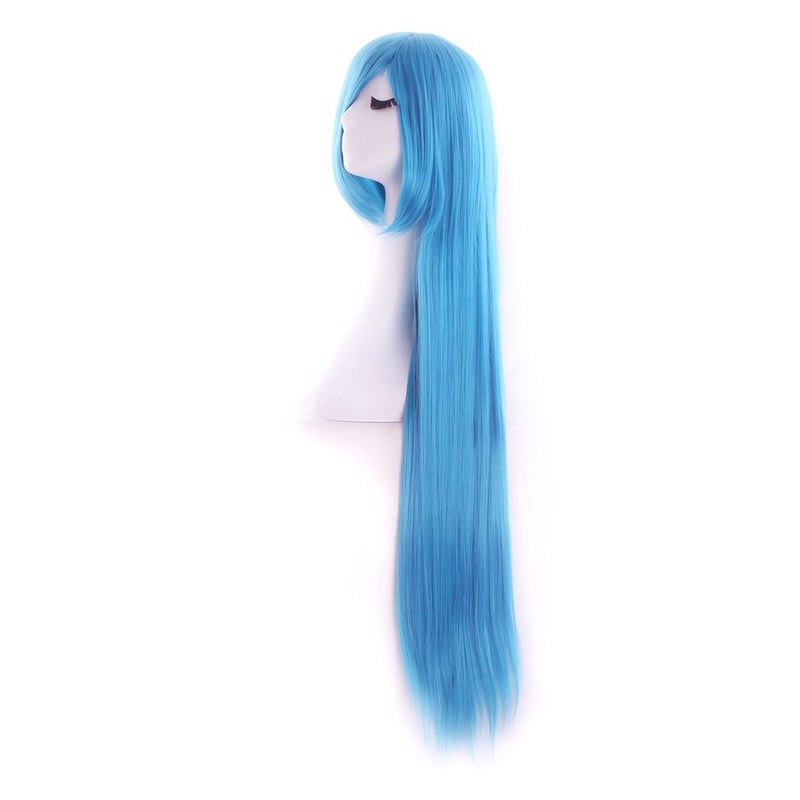 MapofBeauty MapofBeauty 40" 100cm Anime Costume Long Straight Cosplay Wig Party Wig (Cyan Blue)  - Image 2