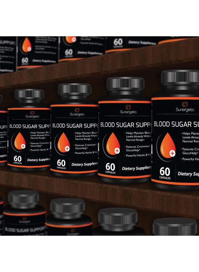 Sunergetic Premium Blood Sugar Support Supplement–Supports Healthy Blood Sugar Levels Already Within Normal Range – Includes Bitter Melon Extract, Vanadium, Chromium, Cinnamon, & Alpha Lipoic Acid-60 Capsules - Image 5