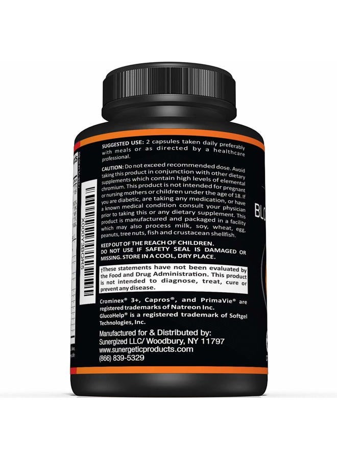 Sunergetic Premium Blood Sugar Support Supplement–Supports Healthy Blood Sugar Levels Already Within Normal Range – Includes Bitter Melon Extract, Vanadium, Chromium, Cinnamon, & Alpha Lipoic Acid-60 Capsules - Image 3