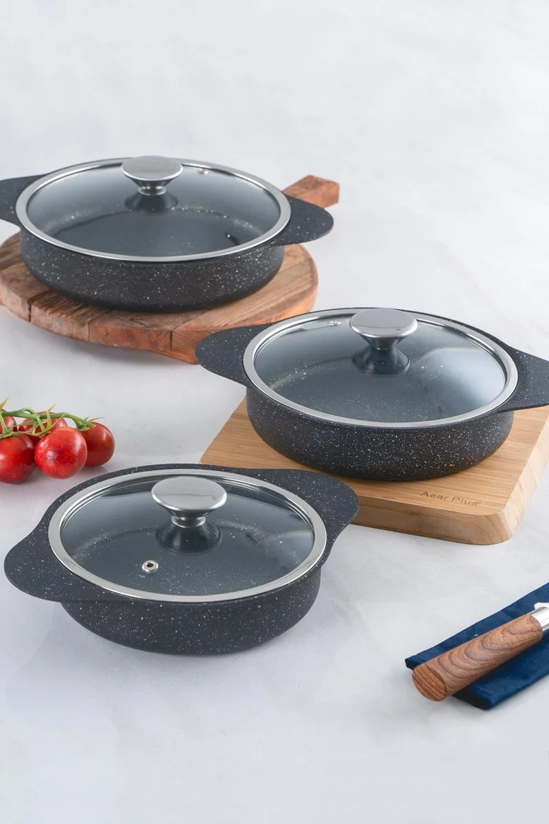 Acar Camille Gray 6 Piece Cast Iron Pan Set