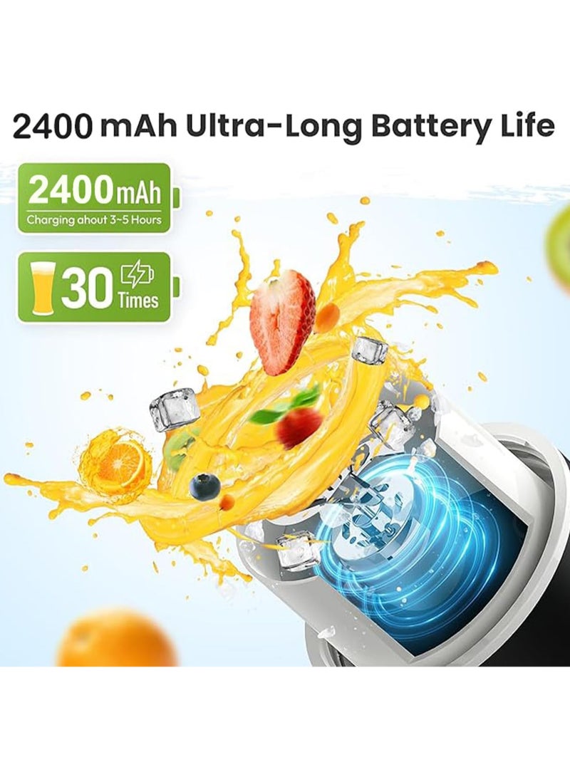AUTOYSUR Personal Blender for Shakes and Smoothies, Portable Smoothie Blender with 10 Blades,Handle and Straw Lid - BPA Free,USB Rechargeable, Suitable for Travel, Home, Office, Gym (Blue)  - Image 3