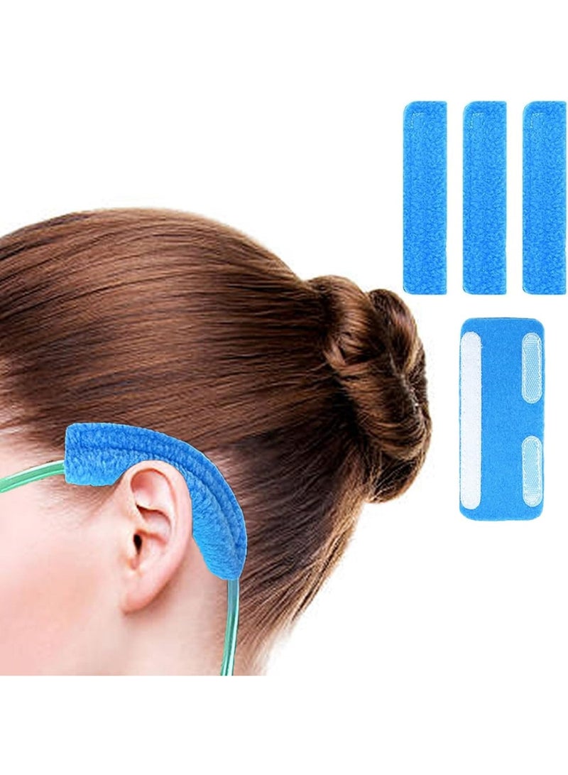 TTESL 4Pcs Nasal Cannula Ear Cushions, Breathable Oxygen Ear Protectors for Oxygen Tubing, Soft Loop Design Comfort Ear Pads for Ear Pain Relieve, Eyeglasses, Oxygen Users - Blue  - Image 1
