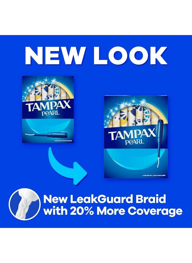 Tampax تامباكس بيرل تامبون، مع حافة ليك غارد، امتصاص فائق، بدون رائحة، 45 قطعة (قد يختلف التعبئة) - Image 2