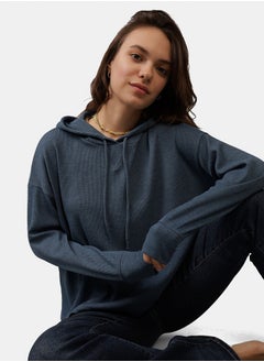 American Eagle Oversized Waffle Drawstring Hoodie  - Image 1