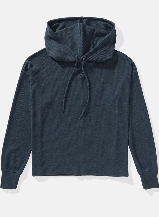 American Eagle Oversized Waffle Drawstring Hoodie