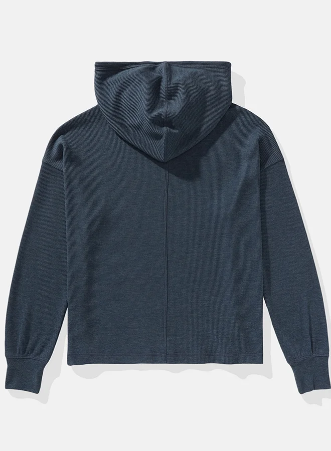 American Eagle Oversized Waffle Drawstring Hoodie